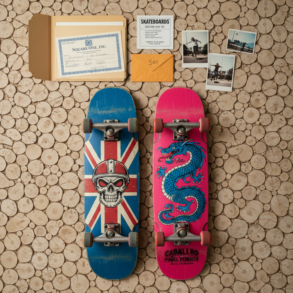 Square One skateboard shop memorabilia